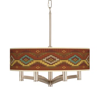 Giclee Glow Southwest Sienna Ava 6-light Nickel Pendant Chandelier
