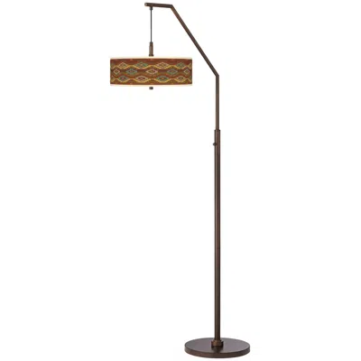 Giclee Glow Southwest Sienna Bronze Downbridge Arc Floor Lamp