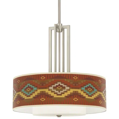 Giclee Glow Southwest Sienna Carey 24" Brushed Nickel 4-light Chandelier