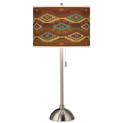 Giclee Glow Southwest Sienna Giclee Brushed Nickel Table Lamp