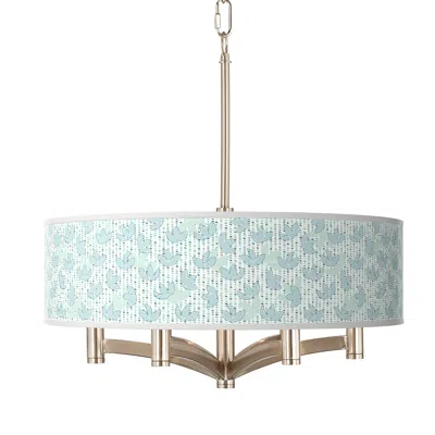Giclee Glow Spring Ava 6-light Nickel Pendant Chandelier