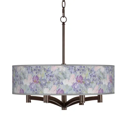 Giclee Glow Spring Flowers Ava 6-light Bronze Pendant Chandelier
