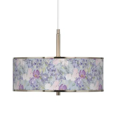 Giclee Glow Spring Flowers  16" Wide Pendant Light