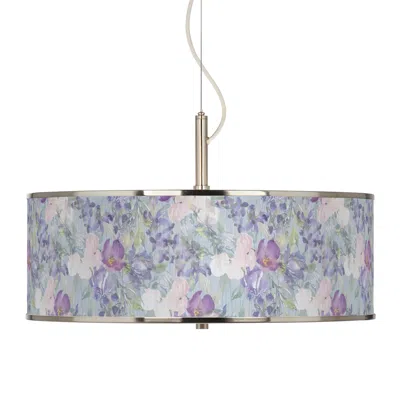 Giclee Glow Spring Flowers  20" Wide Pendant Light