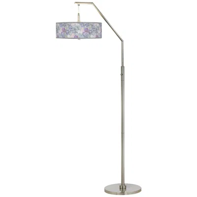 Giclee Glow Spring Flowers Giclee Shade Arc Floor Lamp