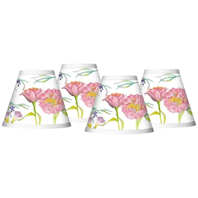 Giclee Glow Spring Garden Giclee Set Of Four Shades 3x6x5 (clip-on)