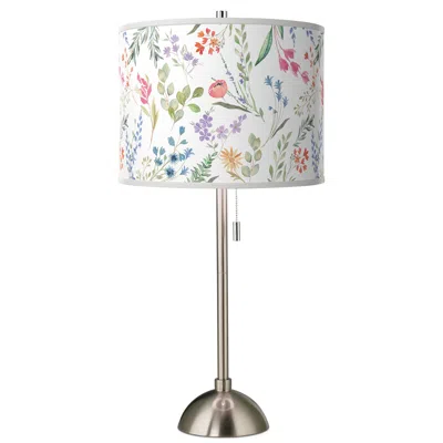 Giclee Glow Spring's Joy Giclee Brushed Nickel Table Lamp