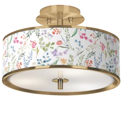 Giclee Glow Spring's Joy Gold 14" Wide Ceiling Light