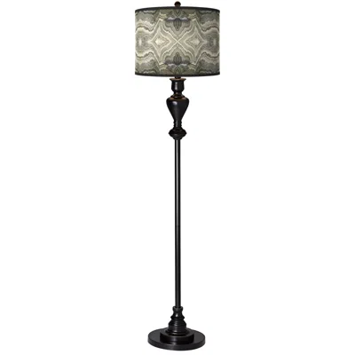 Giclee Glow Sprouting Marble  Black Bronze Floor Lamp