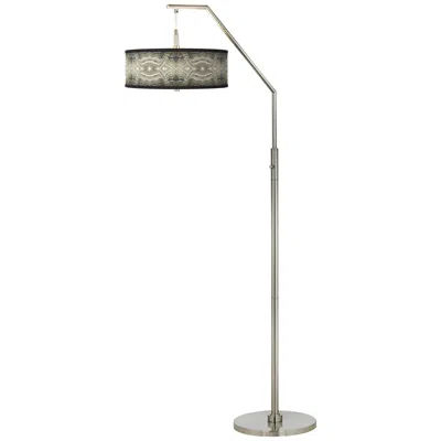 Giclee Glow Sprouting Marble Giclee Shade Arc Floor Lamp