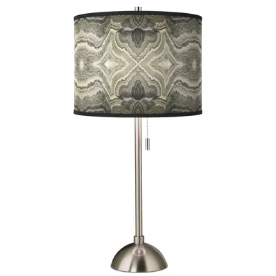 Giclee Glow Sprouting Marble Shade 28" Brushed Nickel Table Lamp