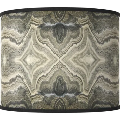 Giclee Glow Sprouting Marble White Giclee Drum Lamp Shade 14x14x11 (spider)