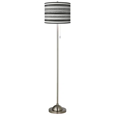 Giclee Glow Stripes Noir Brushed Nickel Pull Chain Floor Lamp