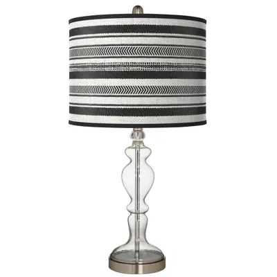 Giclee Glow Stripes Noir Giclee Apothecary Clear Glass Table Lamp