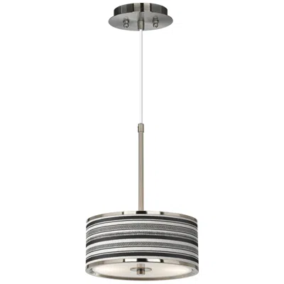 Giclee Glow Stripes Noir  10 1/4" Wide Pendant Light