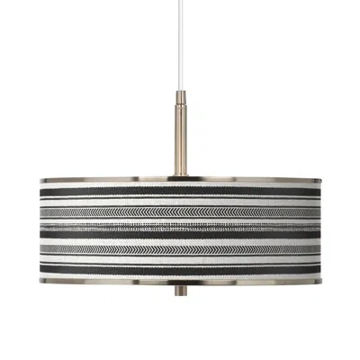 Giclee Glow Stripes Noir  16" Wide Pendant Light