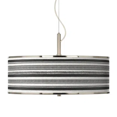 Giclee Glow Stripes Noir  20" Wide Pendant Light