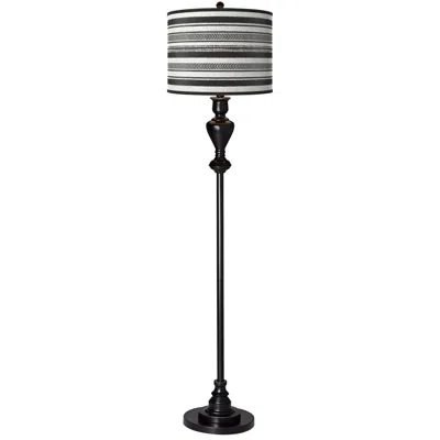 Giclee Glow Stripes Noir  Black Bronze Floor Lamp