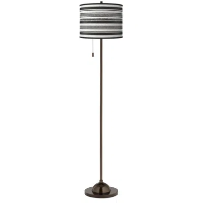 Giclee Glow Stripes Noir  Bronze Club Floor Lamp