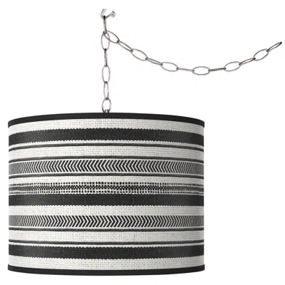 Giclee Glow Stripes Noir  Plug-in Swag Pendant