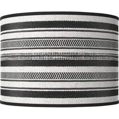Giclee Glow Stripes Noir Giclee Round Drum Lamp Shade 15.5x15.5x11 (spider)