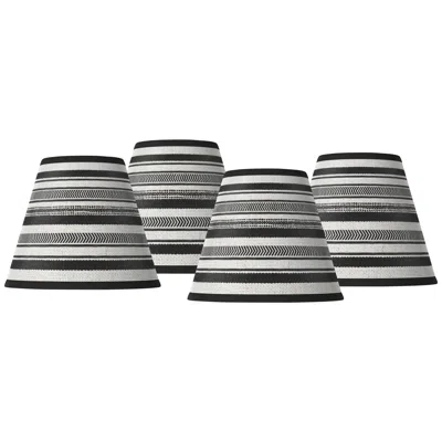 Giclee Glow Stripes Noir Giclee Set Of Four Shades 3x6x5 (clip-on)