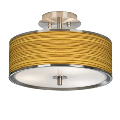 Giclee Glow Tawny Zebrawood  14" Wide Ceiling Light