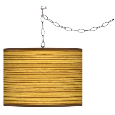 Giclee Glow Tawny Zebrawood  Plug-in Swag Pendant