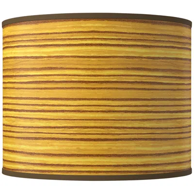 Giclee Glow Tawny Zebrawood Giclee Round Drum Lamp Shade 14x14x11 (spider)