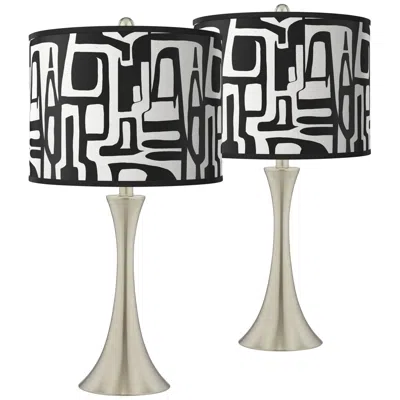 Giclee Glow Tempo Trish 26 1/4" High Brushed Nickel Touch Table Lamps Set Of 2