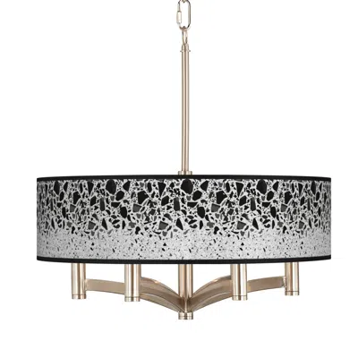 Giclee Glow Terrazzo Ava 6-light Nickel Pendant Chandelier