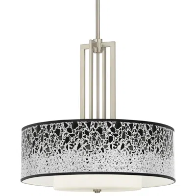 Giclee Glow Terrazzo Carey 24" Brushed Nickel 4-light Chandelier