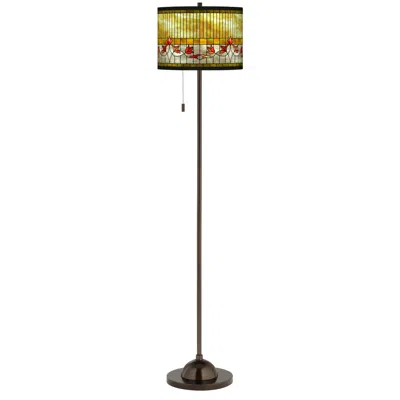 Giclee Glow Tiffany-style Lily  Bronze Club Floor Lamp