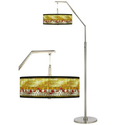 Giclee Glow Tiffany-style Lily Giclee Shade Arc Floor Lamp