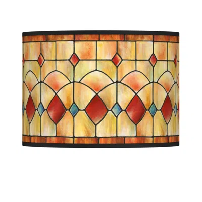 Giclee Glow Tiffany-style Reds Drum Lamp Shade 13.5x13.5x10 (spider)