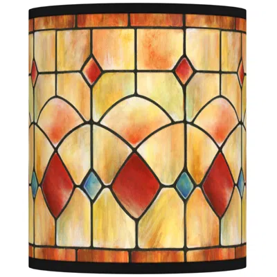 Giclee Glow Tiffany-style Reds Drum Shade 10x10x12 (spider)