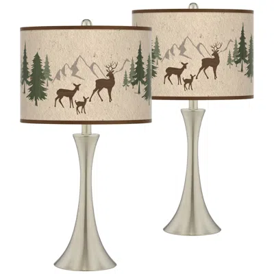 Giclee Glow Trish 26 1/4" Deer Lodge Touch Table Lamps Set Of 2