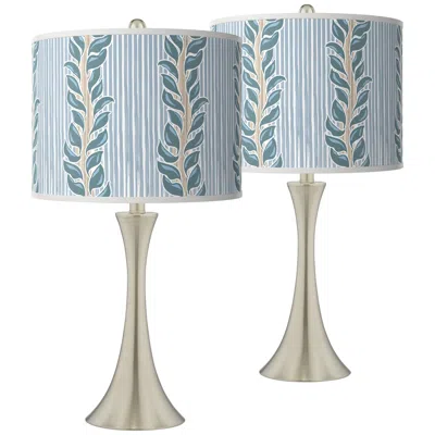 Giclee Glow Trish 26 1/4" Drifting Petals Nickel Touch Lamps Set Of 2