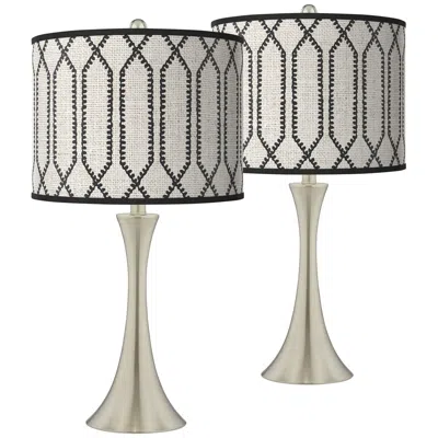 Giclee Glow Trish 26 1/4" Rustic Chic Shade Touch Table Lamps Set Of 2