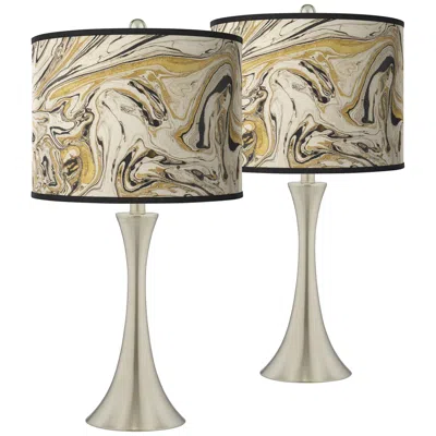 Giclee Glow Trish 26 1/4" Venetian Shade Touch Table Lamps Set Of 2