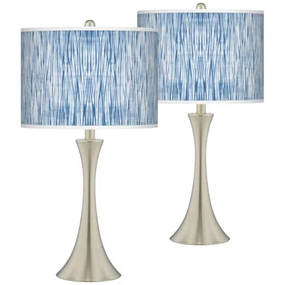 Giclee Glow Trish 26 1/4"h Beachbomb Blue Shade Touch Lamps Set Of 2