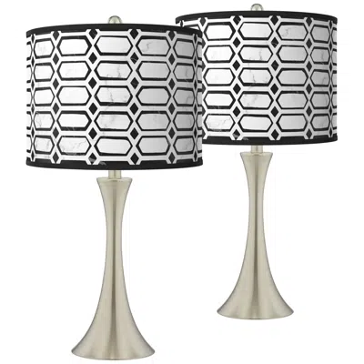 Giclee Glow Trish 26 1/4"h Rhombi Shade Touch Table Lamps Set Of 2