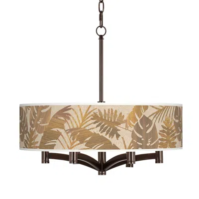 Giclee Glow Tropical Woodwork Ava 6-light Bronze Pendant Chandelier