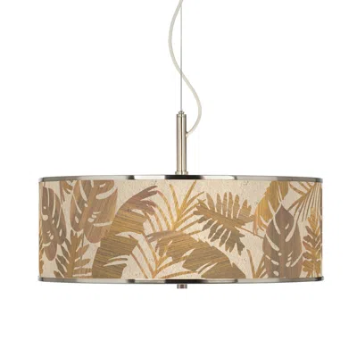 Giclee Glow Tropical Woodwork  20" Wide Pendant Light