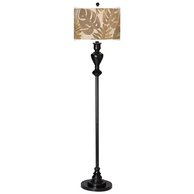 Giclee Glow Tropical Woodwork  Black Bronze Floor Lamp