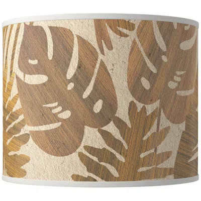 Giclee Glow Tropical Woodwork Giclee Round Drum Lamp Shade 14x14x11 (spider)