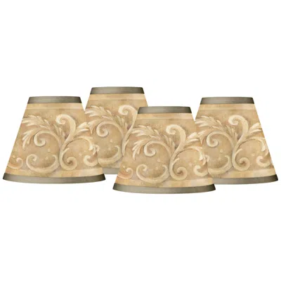 Giclee Glow Tuscan Fresco Set Of Four Clip Shades 3x6x5 (clip-on)