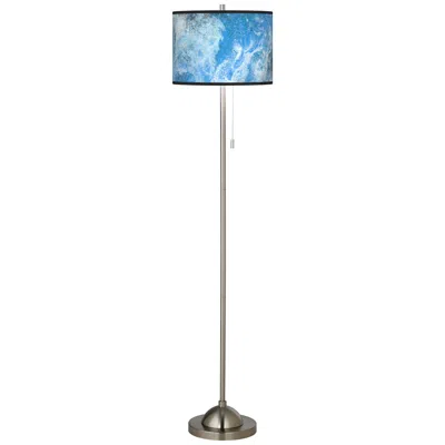 Giclee Glow Ultrablue Brushed Nickel Pull Chain Floor Lamp
