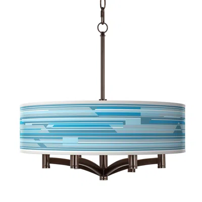 Giclee Glow Urban Stripes Ava 6-light Bronze Pendant Chandelier