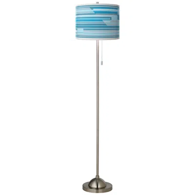 Giclee Glow Urban Stripes Brushed Nickel Pull Chain Floor Lamp